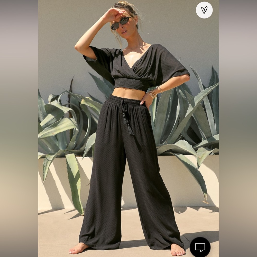 Lulu’s Black Two-Piece Swim Cover-Up NWT